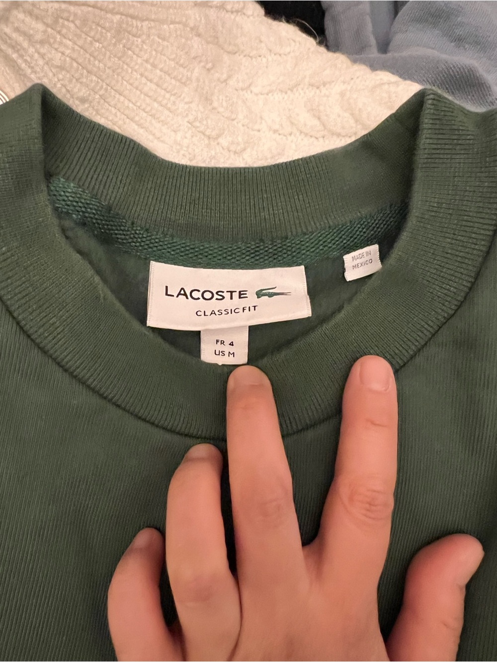 Lacoste Classic Fit Crewneck Sweatshirt in Deep Green